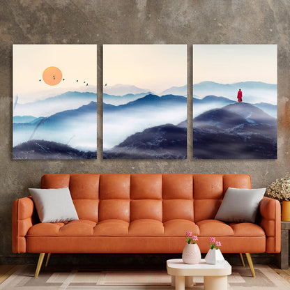 Modular mountains Multi Panel Canvas Wall Art Print