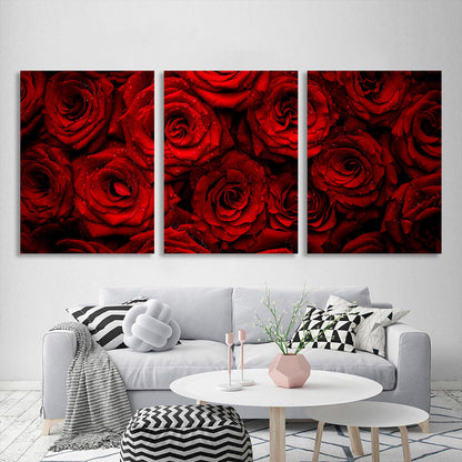 Modular red roses Multi Panel Canvas Wall Art Print