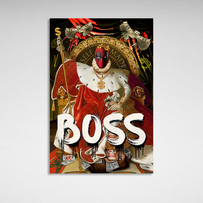 Deadpool Boss Motivational Canvas Wall Art Print