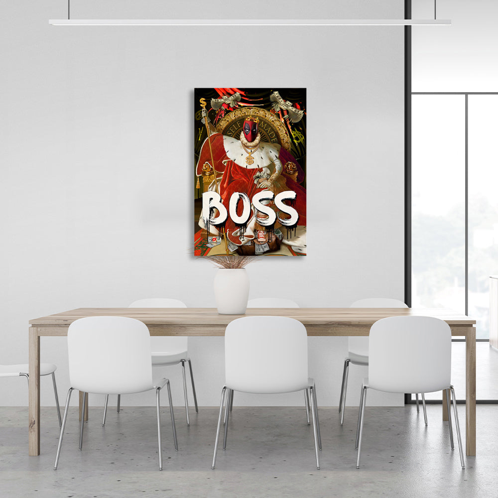 Deadpool Boss Motivational Canvas Wall Art Print