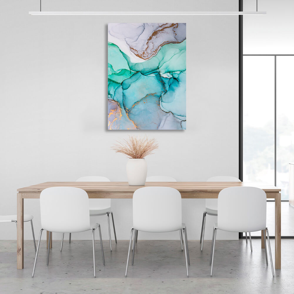 Turquoise blue Abstraction Canvas Wall Art Print