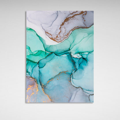 Turquoise blue Abstraction Canvas Wall Art Print