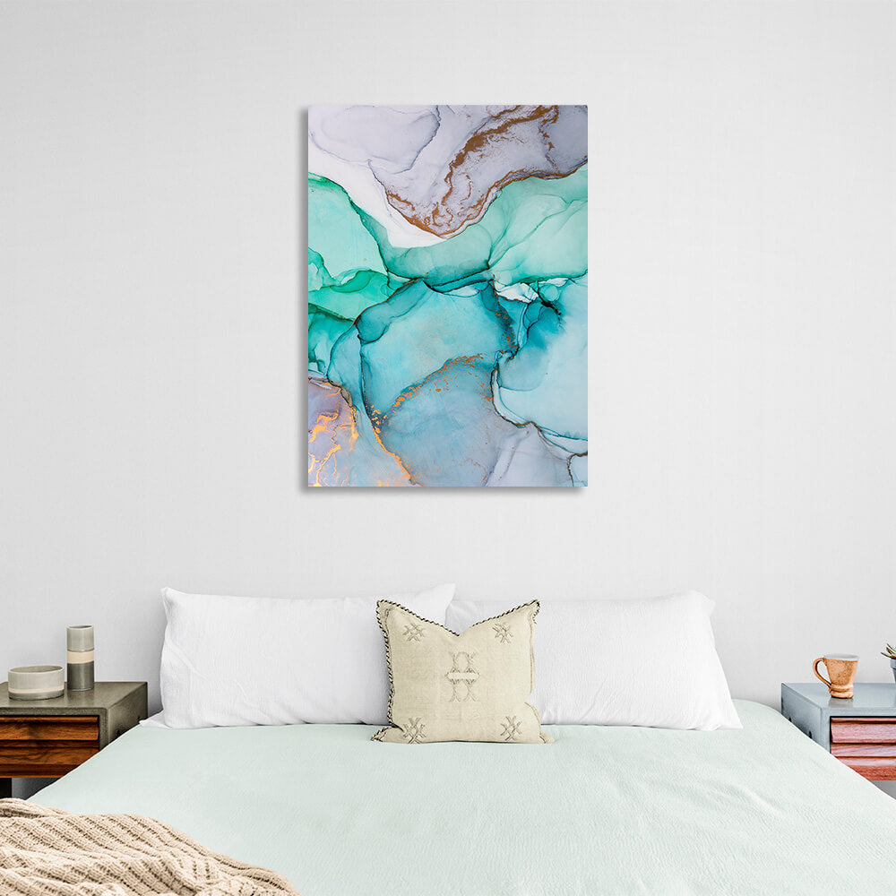 Turquoise blue Abstraction Canvas Wall Art Print