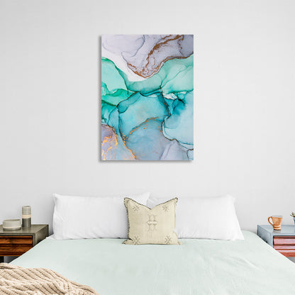 Turquoise blue Abstraction Canvas Wall Art Print