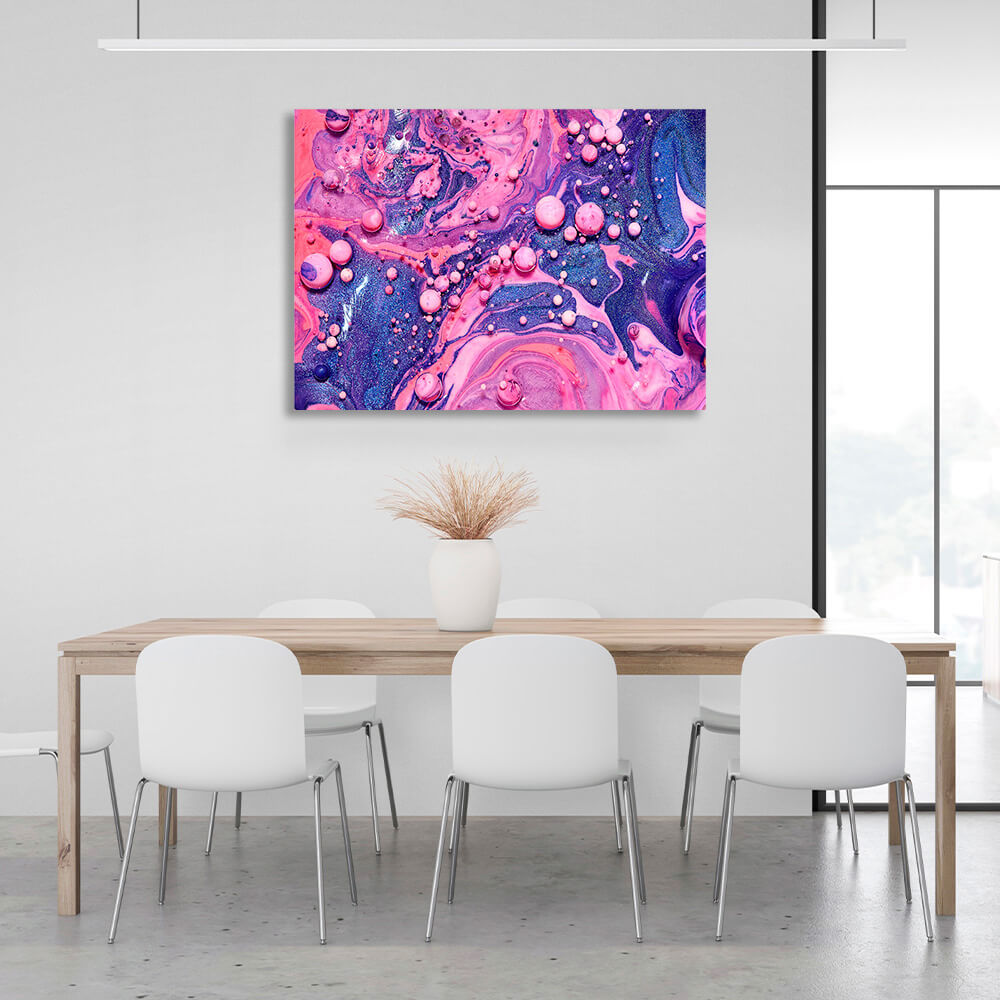 Blue and pink abstract Abstraction Canvas Wall Art Print