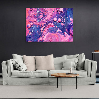 Blue and pink abstract Abstraction Canvas Wall Art Print