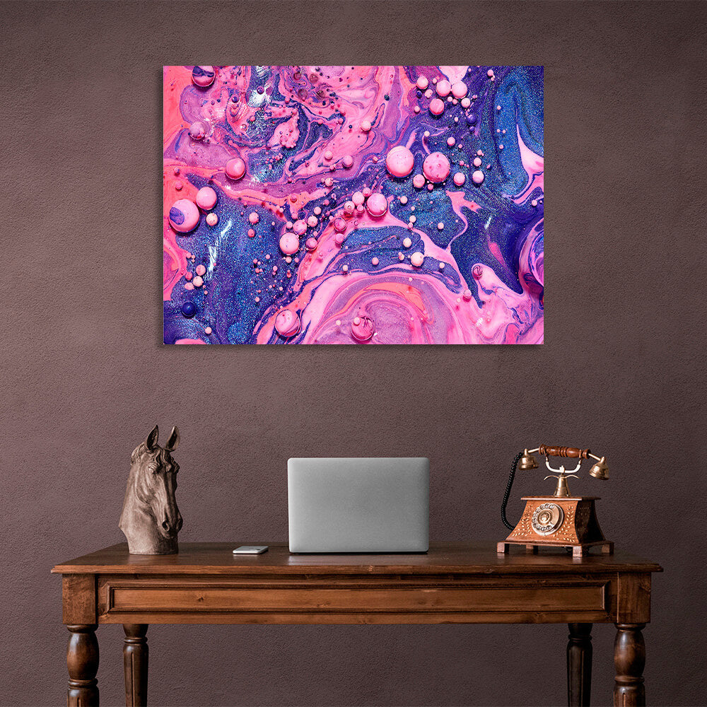 Blue and pink abstract Abstraction Canvas Wall Art Print