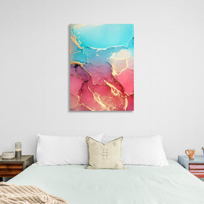 Turquoise pink Abstraction Canvas Wall Art Print