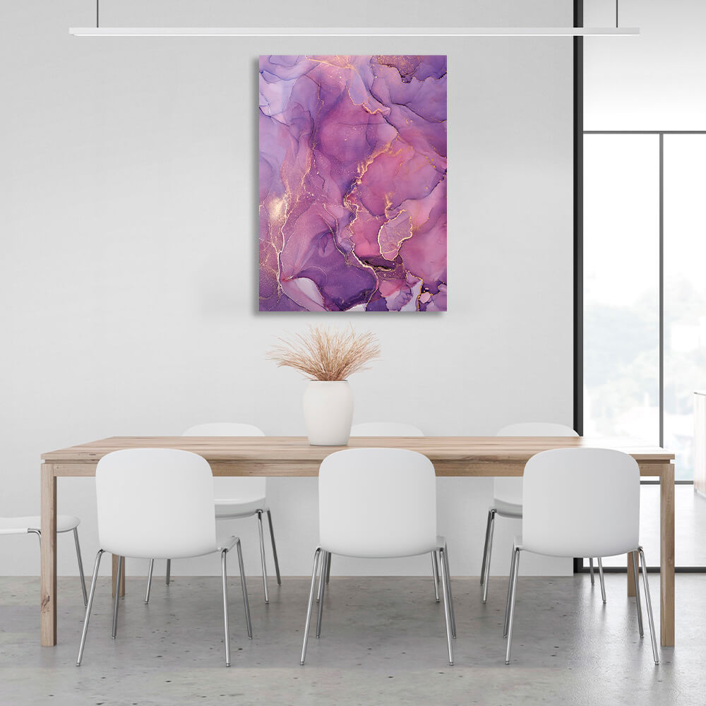 Lilac pink Abstraction Canvas Wall Art Print