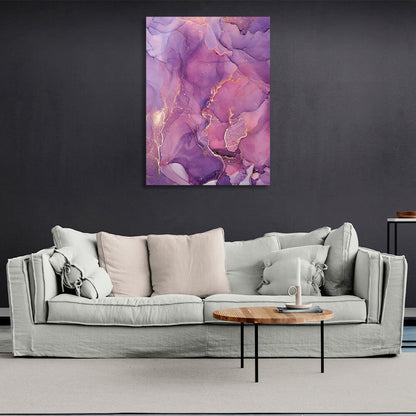 Lilac pink Abstraction Canvas Wall Art Print