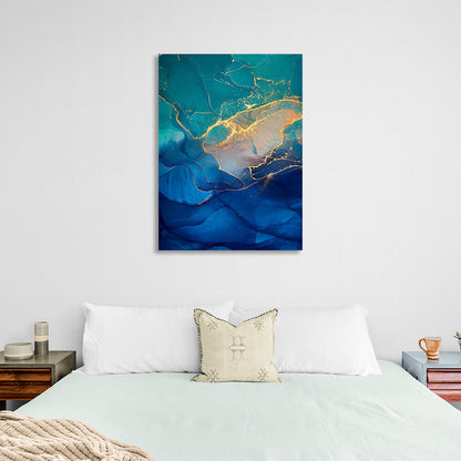 Blue and turquoise Abstraction Canvas Wall Art Print