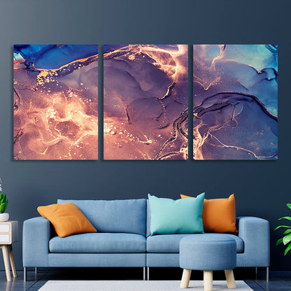 Modular powder-blue abstract Multi Panel Canvas Wall Art Print