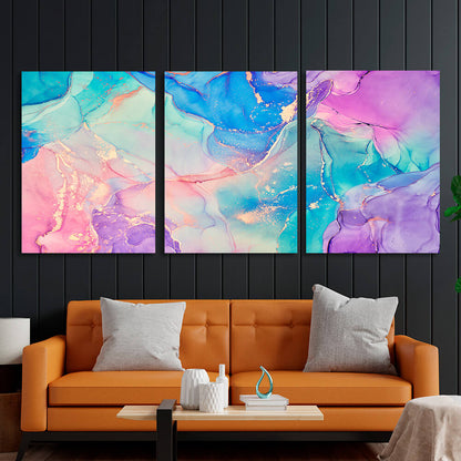 Modular rainbow abstraction Multi Panel Canvas Wall Art Print