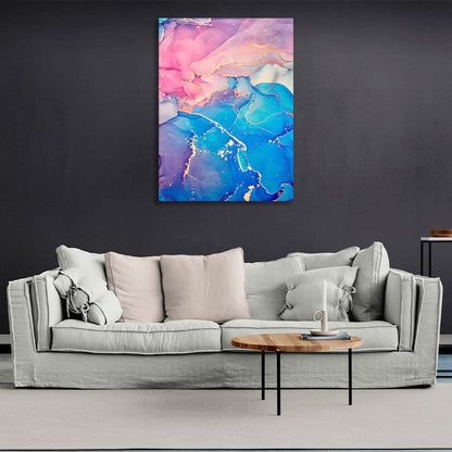 Pink and blue Abstraction Canvas Wall Art Print