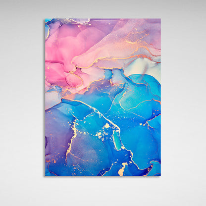 Pink and blue Abstraction Canvas Wall Art Print