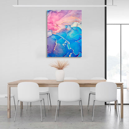 Pink and blue Abstraction Canvas Wall Art Print