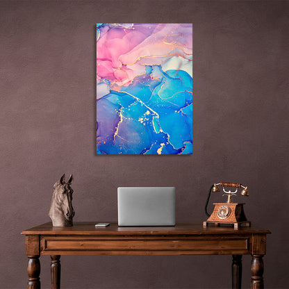 Pink and blue Abstraction Canvas Wall Art Print