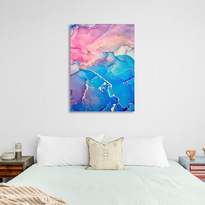 Pink and blue Abstraction Canvas Wall Art Print