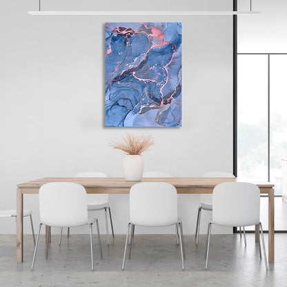 Blue-pink Abstraction Canvas Wall Art Print