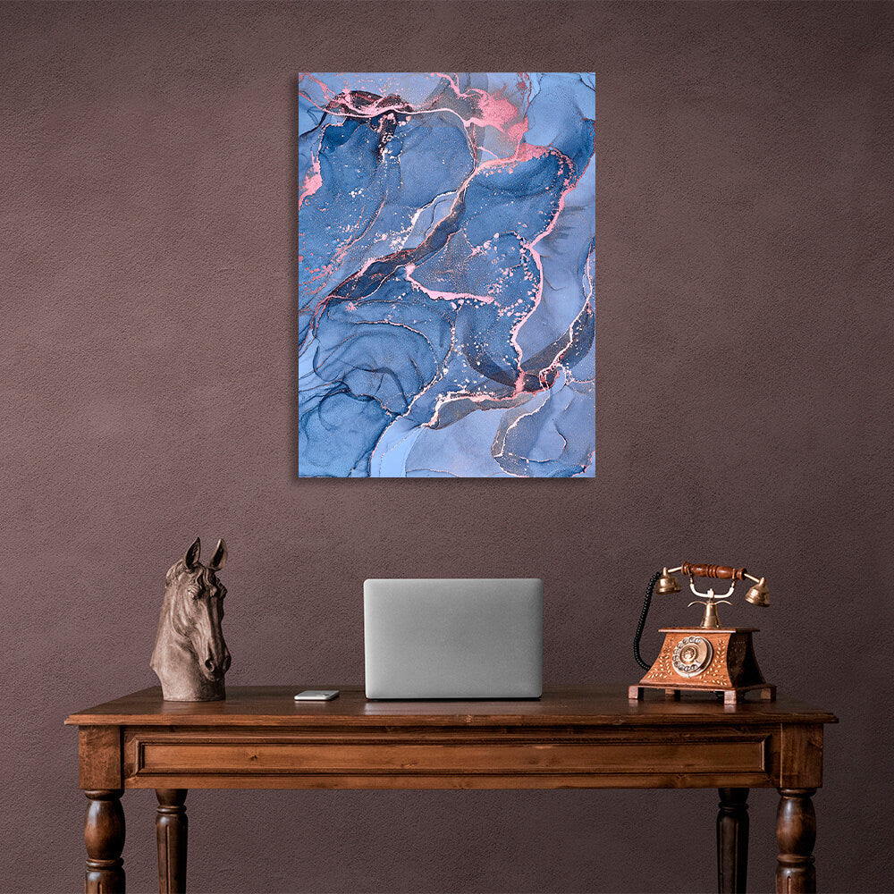 Blue-pink Abstraction Canvas Wall Art Print