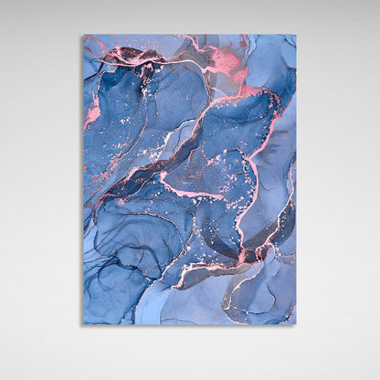 Blue-pink Abstraction Canvas Wall Art Print