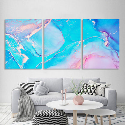 Modular turquoise-pink abstract Multi Panel Canvas Wall Art Print