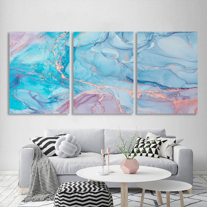 Modular powder-blue abstract Multi Panel Canvas Wall Art Print