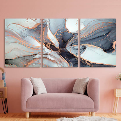 Modular powder gray abstract Multi Panel Canvas Wall Art Print