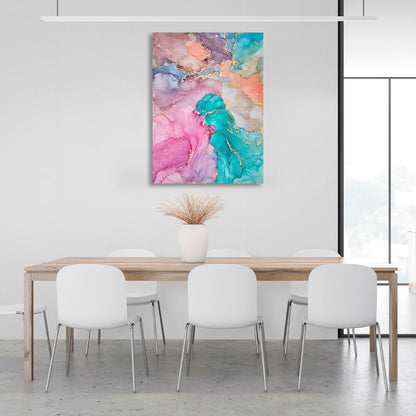 Colorful abstract with gold Abstraction Canvas Wall Art Print