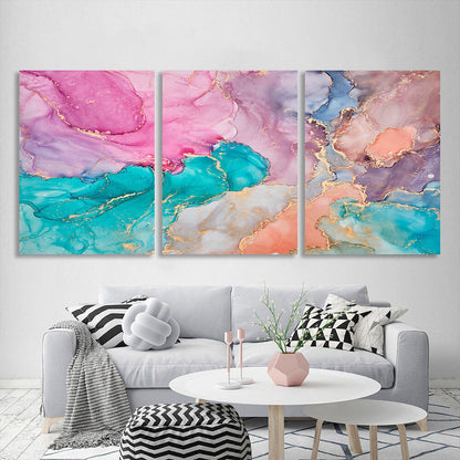 Modular iridescent abstraction Multi Panel Canvas Wall Art Print