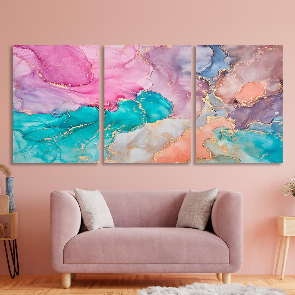 Modular iridescent abstraction Multi Panel Canvas Wall Art Print