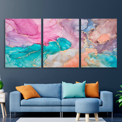 Modular iridescent abstraction Multi Panel Canvas Wall Art Print