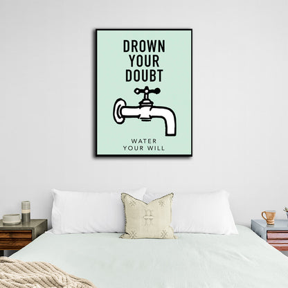 Monopoly Drown your doubt Canvas Wall Art Print