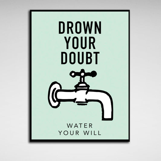 Monopoly Drown your doubt Canvas Wall Art Print