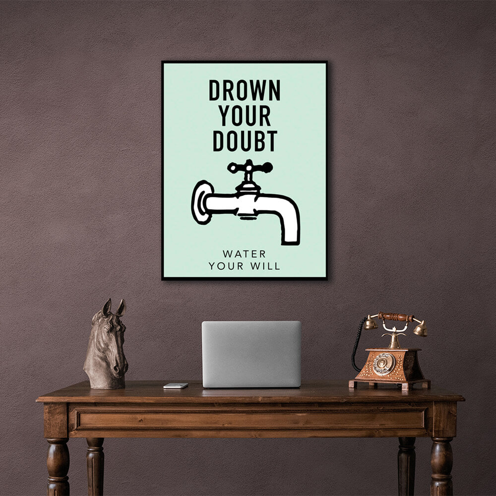 Monopoly Drown your doubt Canvas Wall Art Print