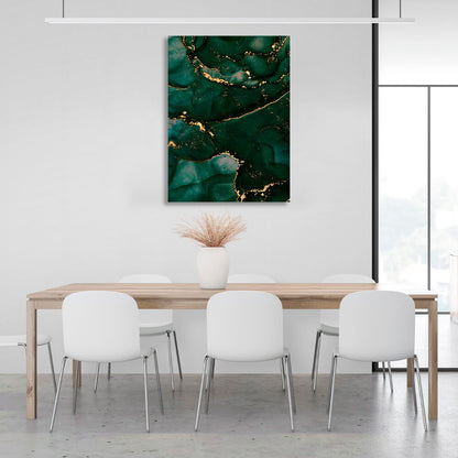 Green and gold Abstraction Canvas Wall Art Print