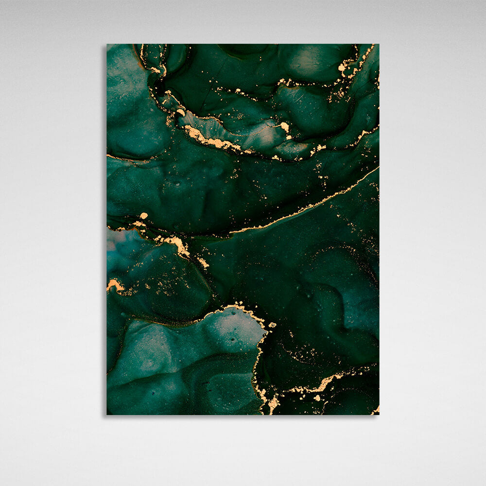 Green and gold Abstraction Canvas Wall Art Print