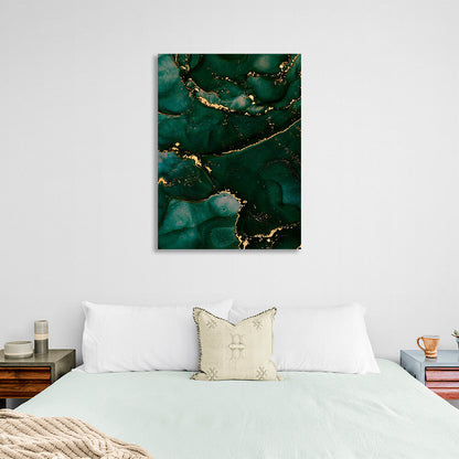 Green and gold Abstraction Canvas Wall Art Print