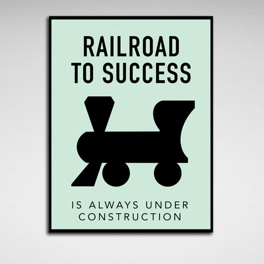 Monopoly Railroad to success Canvas Wall Art Print