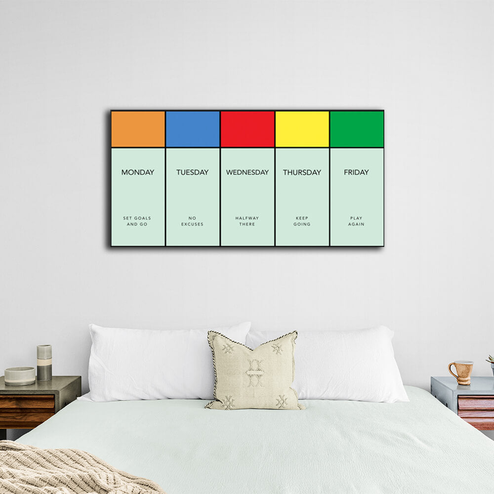 Monopoly Work week Canvas Wall Art Print