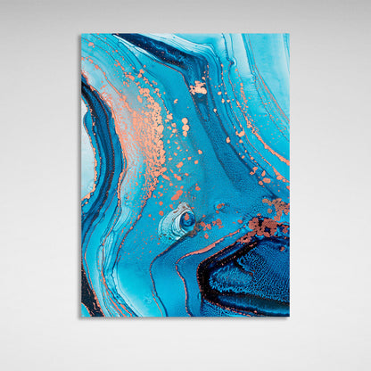 Blue with powdery tones Abstraction Canvas Wall Art Print