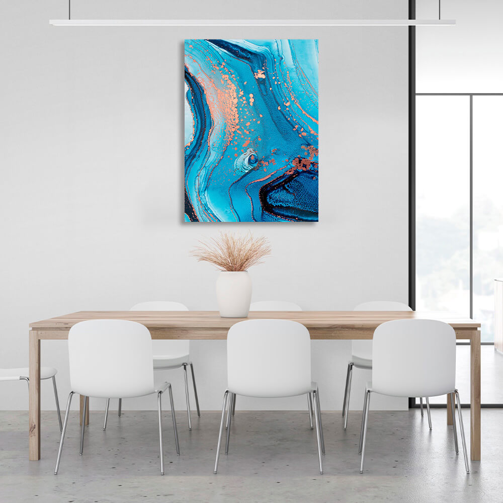 Blue with powdery tones Abstraction Canvas Wall Art Print