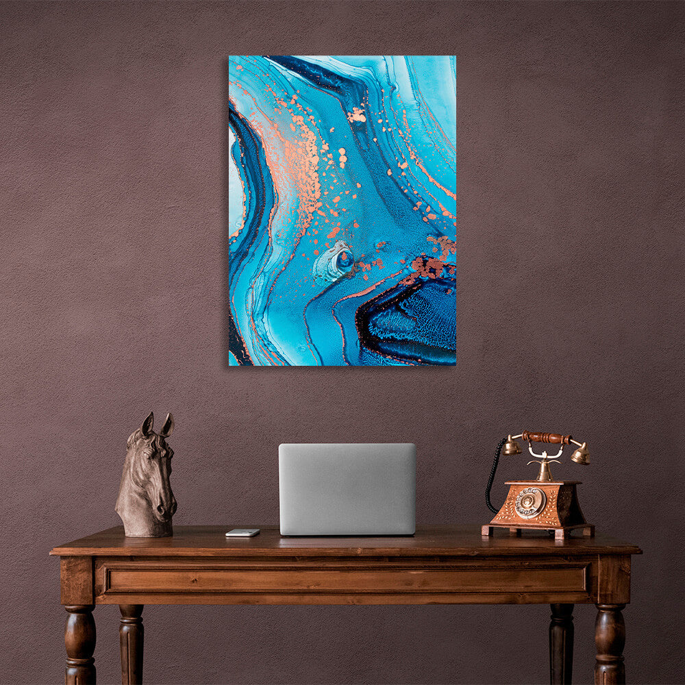 Blue with powdery tones Abstraction Canvas Wall Art Print