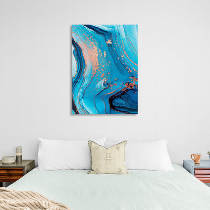 Blue with powdery tones Abstraction Canvas Wall Art Print