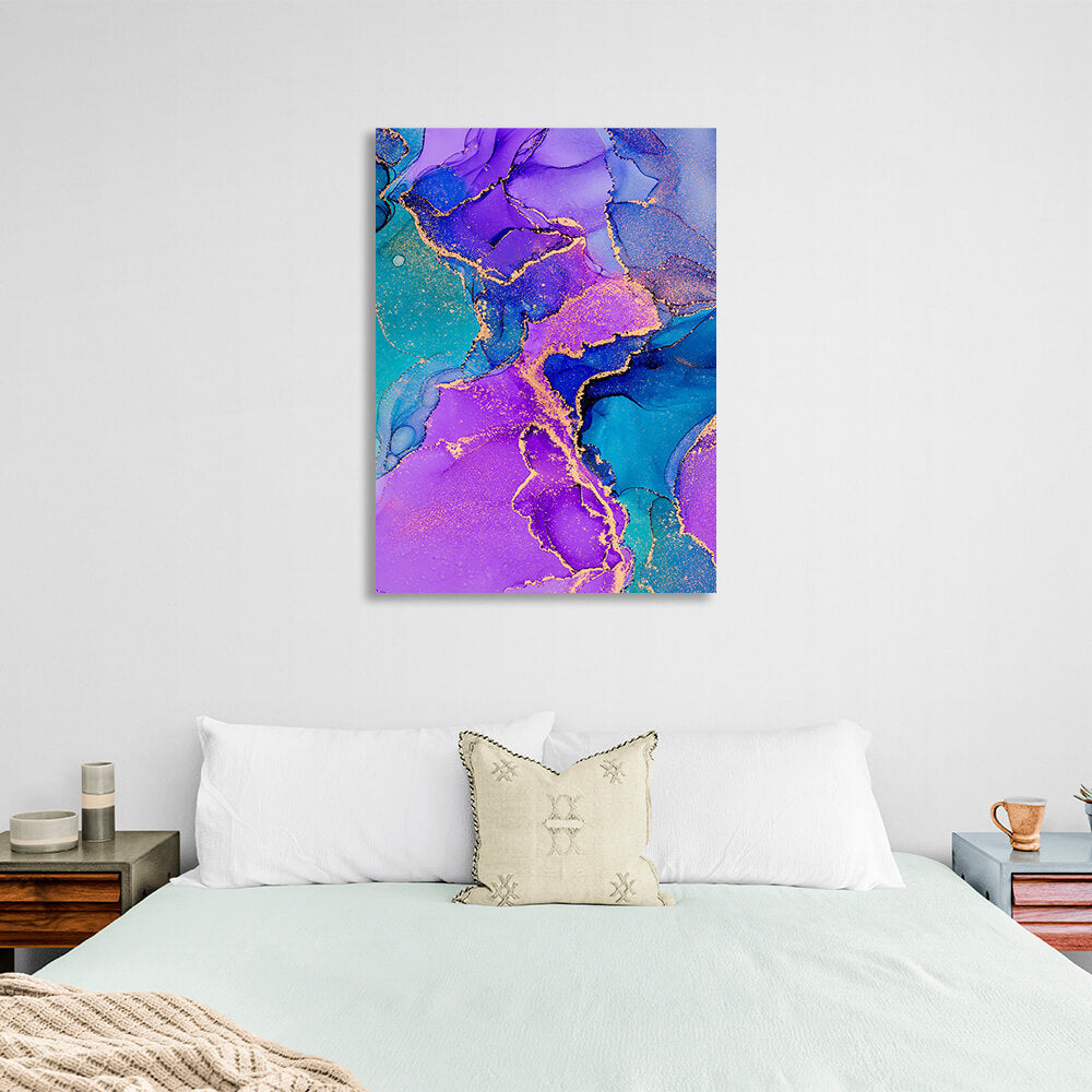 Lavender turquoise Abstraction Canvas Wall Art Print