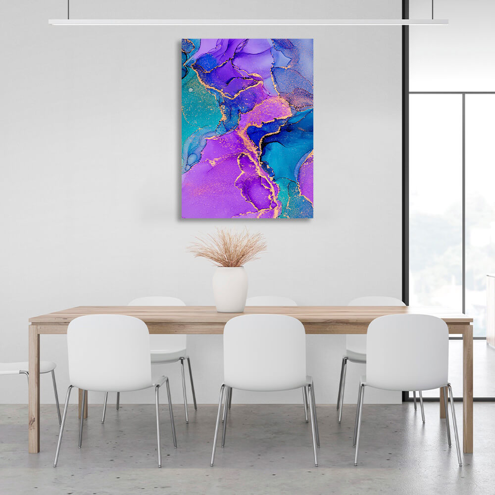 Lavender turquoise Abstraction Canvas Wall Art Print