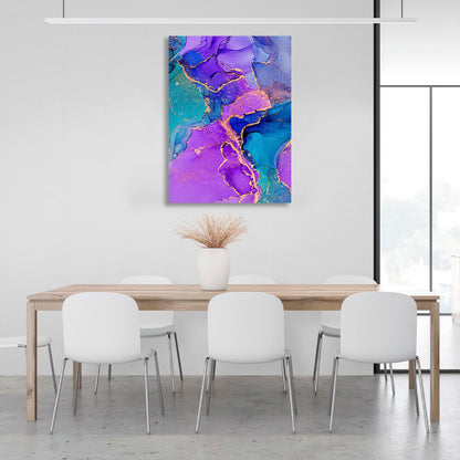 Lavender turquoise Abstraction Canvas Wall Art Print