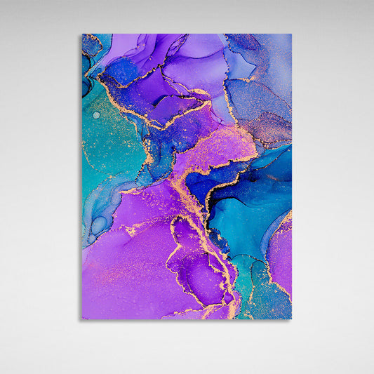 Lavender turquoise Abstraction Canvas Wall Art Print