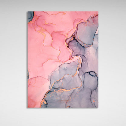 Powder pink with gray Abstraction Canvas Wall Art Print