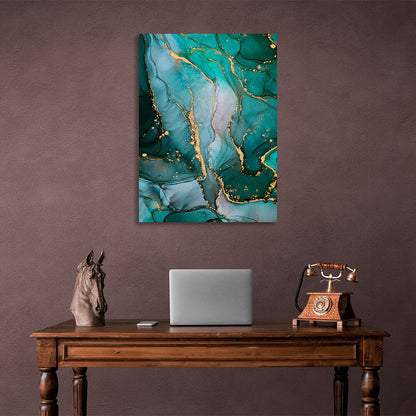 Green-gold Abstraction Canvas Wall Art Print